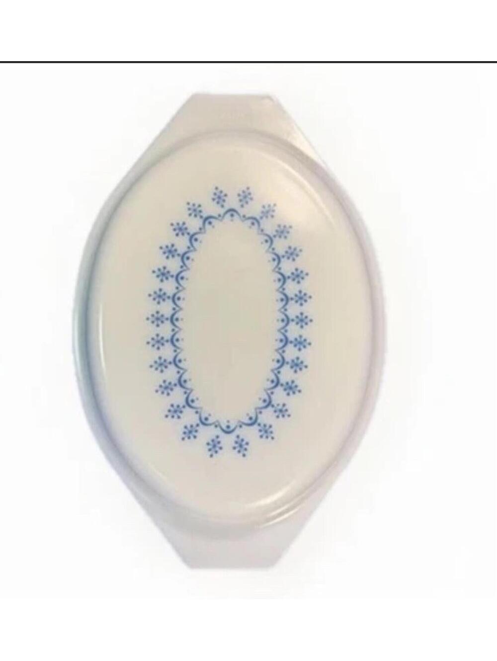 Pyrex Blue Snowflake Garland 943-C Lid for 043 1.5 Qt CorningWare USA